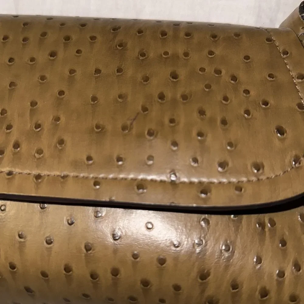 BUENO Faux Leather Tan Light Brown Ostrich Textured Hobo Bag